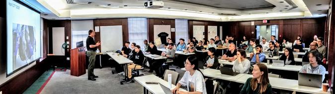 Photo of the IBM Deep Learning workshop held March 6, 2019 in the YCRC Auditorium.