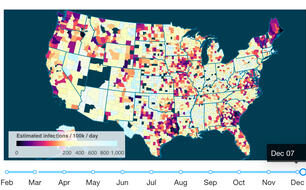 Estimated infections / 100K / Day as of Dec. 7, 2020