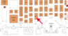Map of the SC24 exhibit space with an arrow pointing to MGHPCC booth